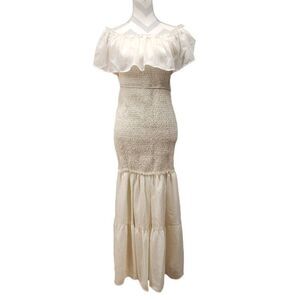 Simplee Size XL Off The Shoulder Ruffle Bodycon Maxi Dress